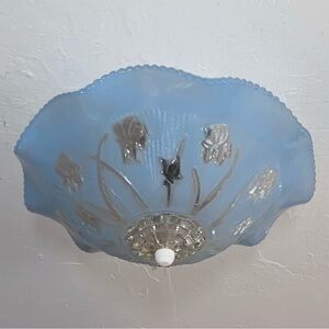 *Rare* Iris & Herringbone Blue Lamp Shade